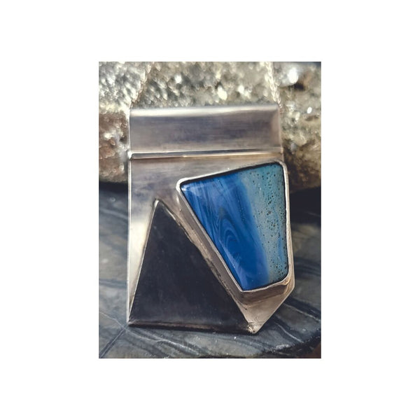 Angles and Folds Blue Pendant
