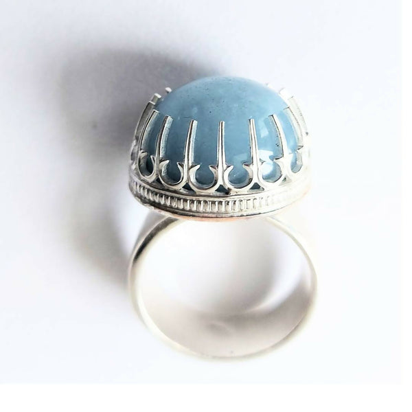 Glowing Modernist Aquamarine Ring