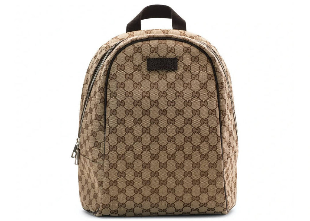 Gucci Signature Backpack Monogram GG Front Zipper Pocket/Embossed