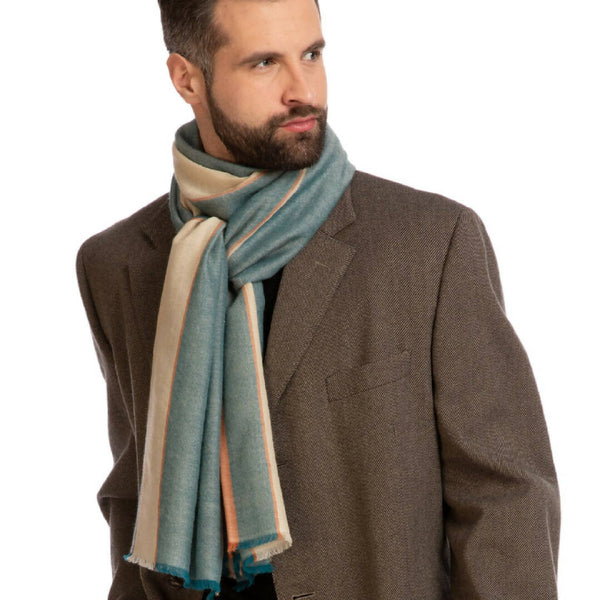 Teal Flame Cashmere Scarf