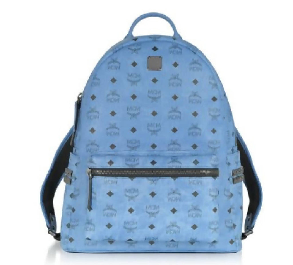 MCM, Bags, Blue Mcm Backpack With Studs