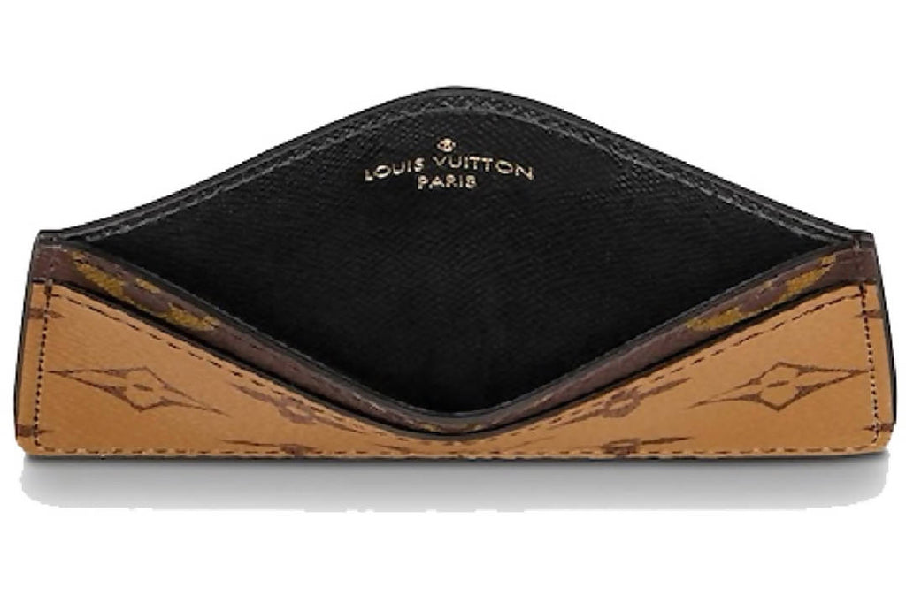 Louis Vuitton Monogram Reverse Card Holder Wallet Brown