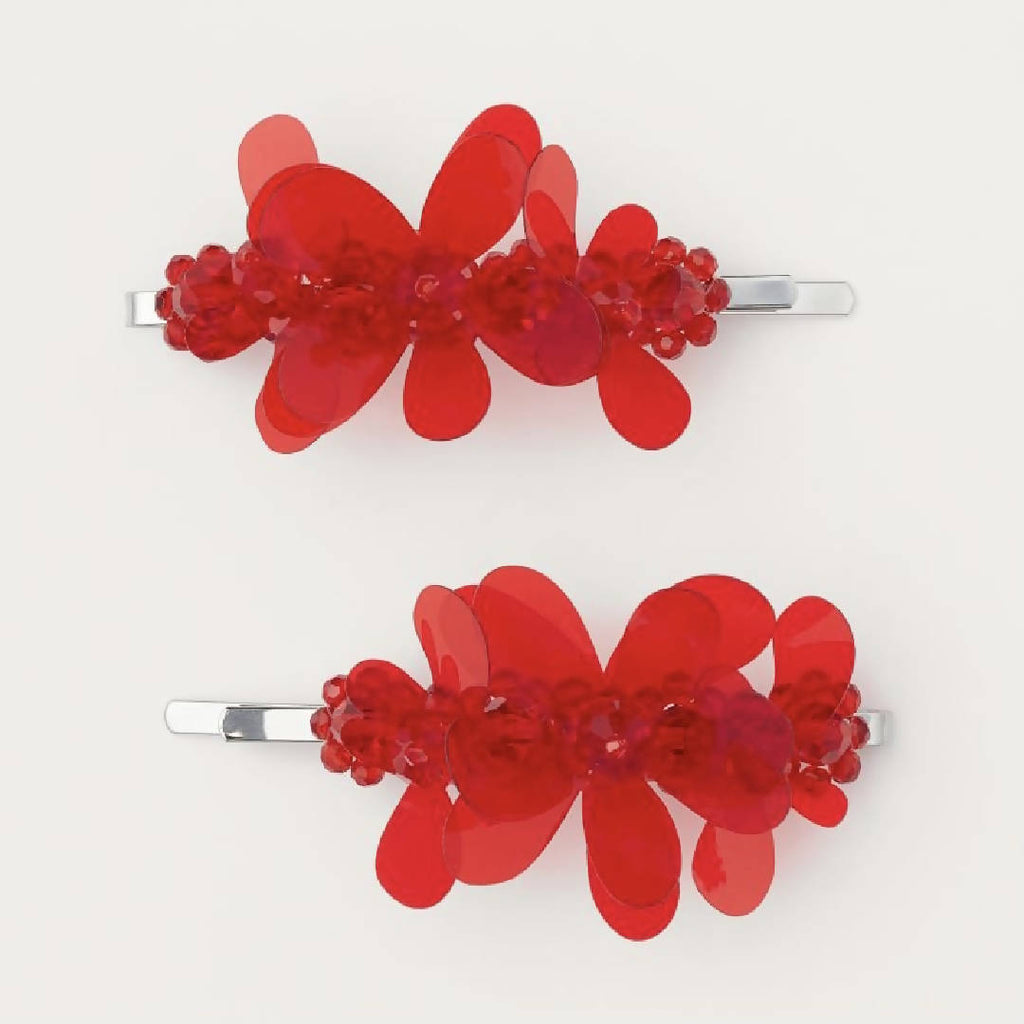 Simone rocha赤い花モチーフ ヘアピン Simone Rocha x H&M hair grips | The Accessory Circle – The