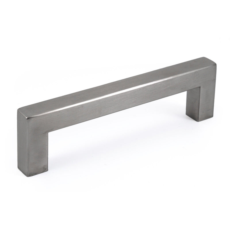 Brushed Nickel Square Bar Pull Cabinet Handle - Sizes 4" to 24" - (5/8" Thickness)