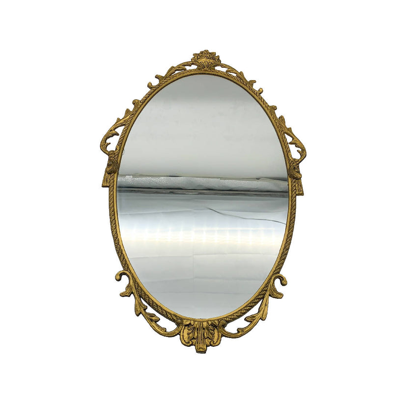 Vintage French Baroque inspired oval shaped lovely mirror with beautiful decorative frame