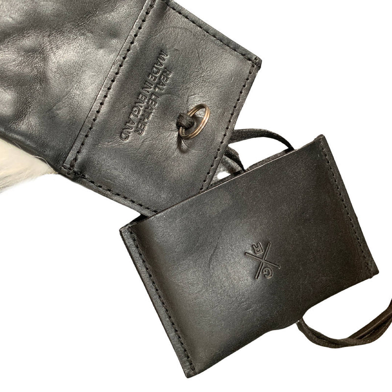 New Christopher Raeburn Black Leather ID Card Holder Wallet