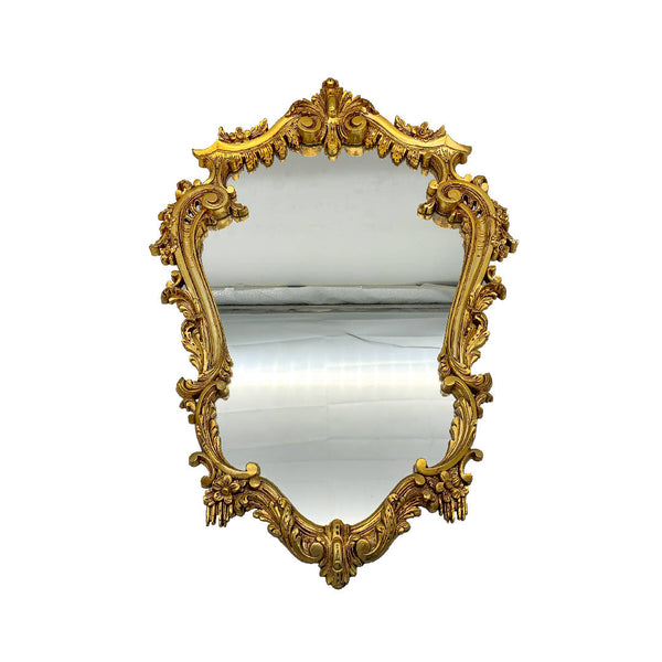 Vintage authentic ultra decorative shaped mirror with beautifully crafted frame