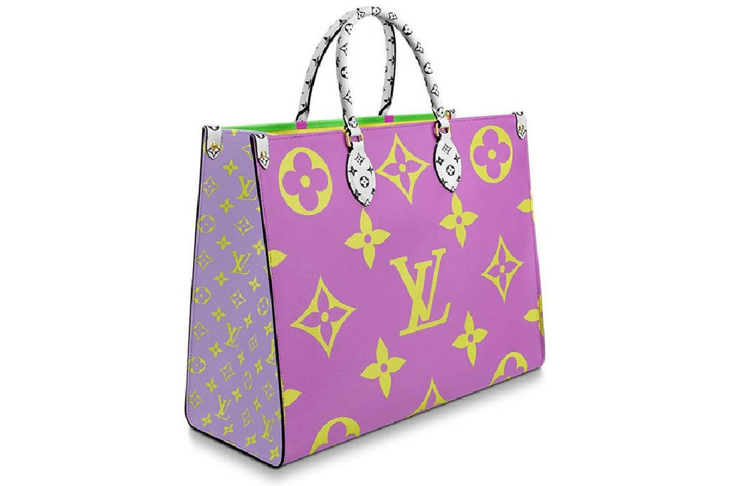 Louis Vuitton, Bags, Louis Vuitton Onthego Vert Lilac Green Bag Limited  Giant Flower Monogram Tote