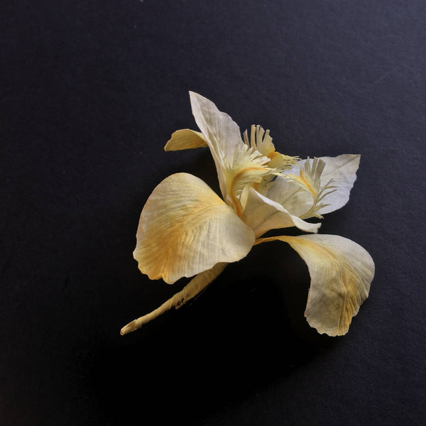 Iris flower brooch