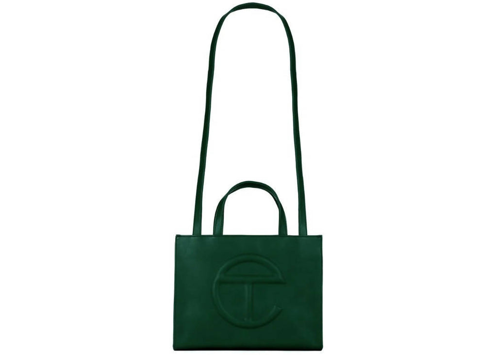 Medium shopping bag leather handbag Telfar Green in Leather - 33555902