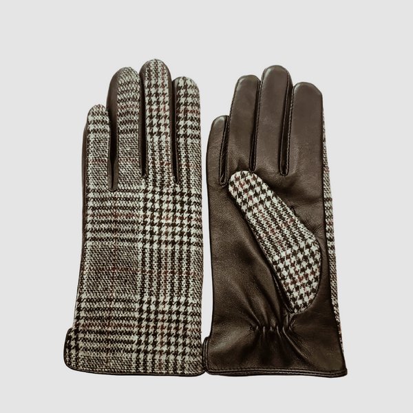 Tweed Leather Gloves