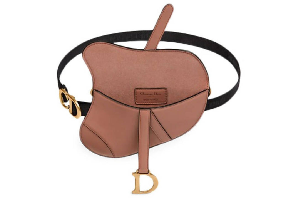 Dior Saddle Belt Bag Calfskin Blush in Calfskin with Aged Gold
