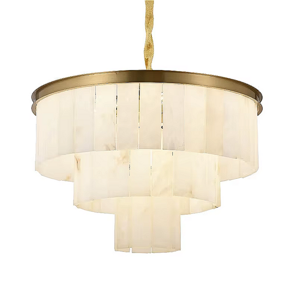 LINKORI Chandelier | TRUPIKA 3-Tier Marble, Layered Luxury Sculpted Pendant Light