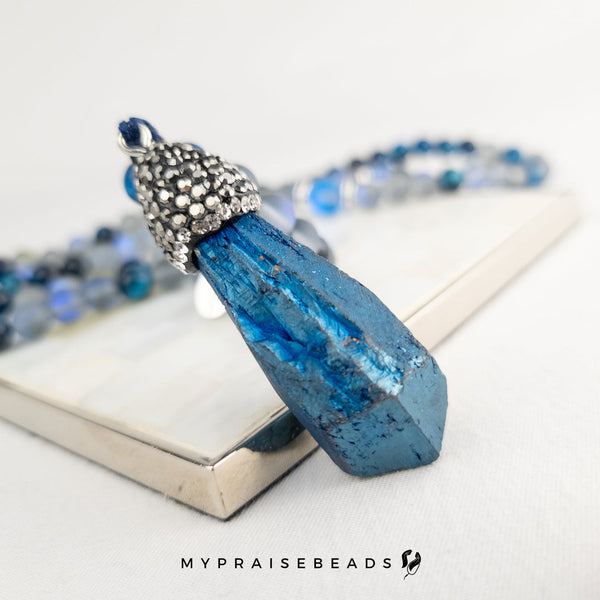 Grey Moonstone & Turquoise Tiger Eye Tasbih