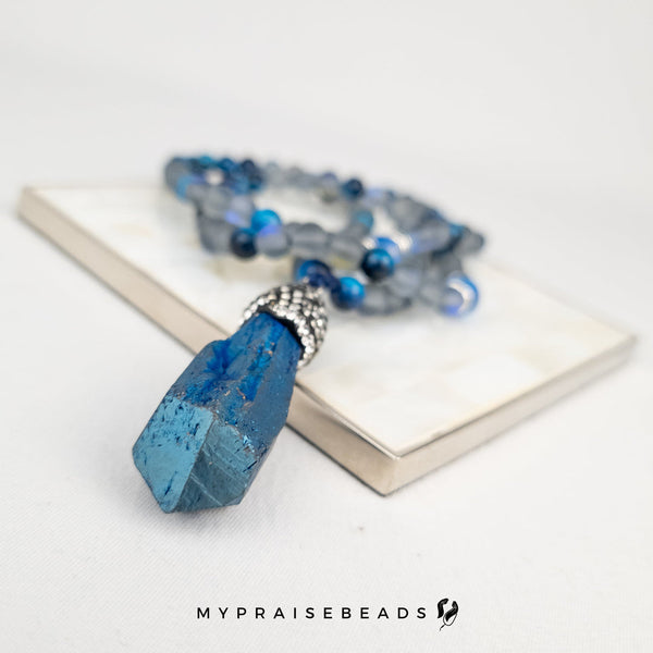Grey Moonstone & Turquoise Tiger Eye Tasbih