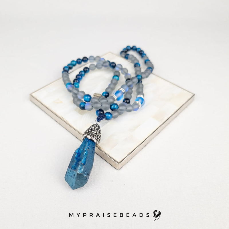 Grey Moonstone & Turquoise Tiger Eye Tasbih