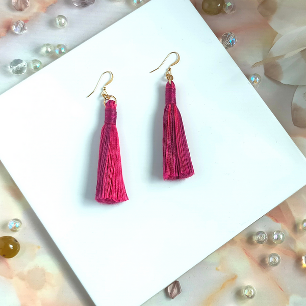 "Cora" 14k Gold-Filled Berries Tassel Earrings