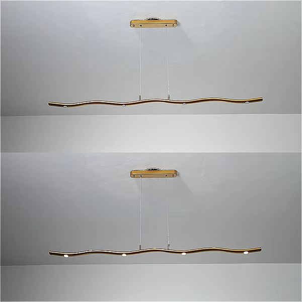 LINKORI Chandelier | STRIQU Wave-Line Pendant, Aluminum & Silicone, Minimalist Dining Glow