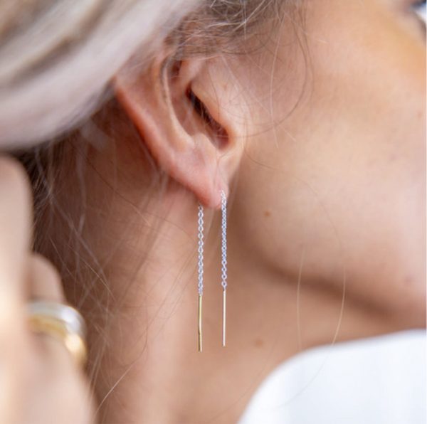 Two-Tone Baby Link Earrings