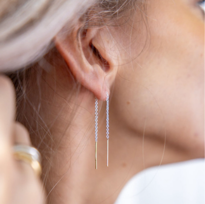 Two-Tone Baby Link Earrings