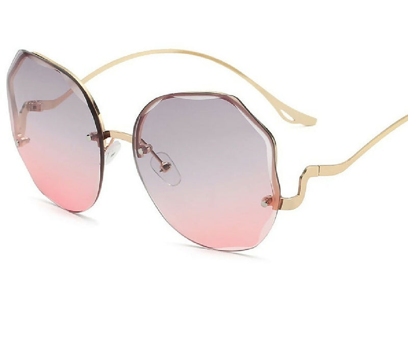 The Butterfly Sunglasses in Pink, Grey, Golden & Black