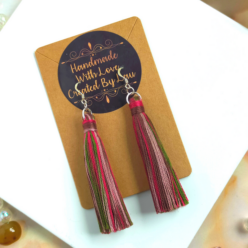 "Cora" Sterling Silver Berries Tassel Earrings