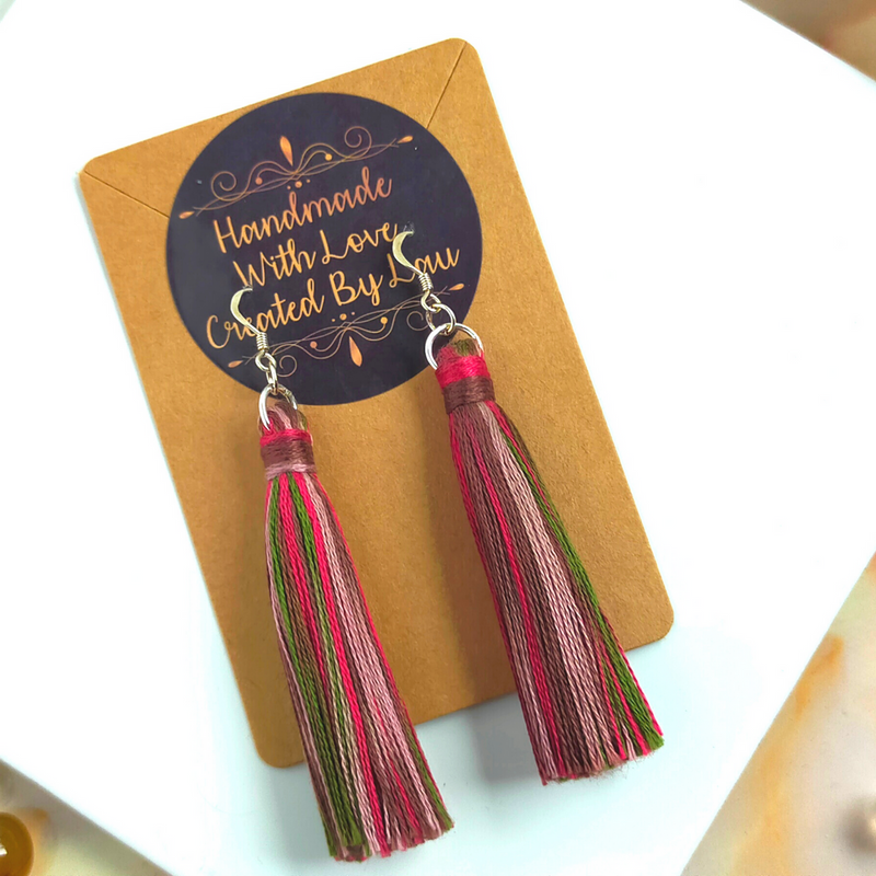 "Cora" Sterling Silver Berries Tassel Earrings