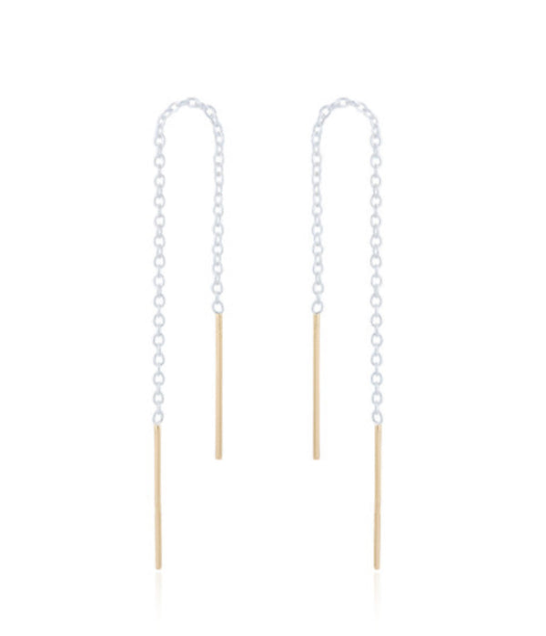 Two-Tone Baby Link Earrings