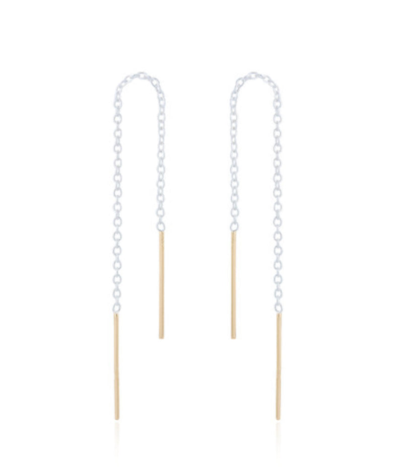 Two-Tone Baby Link Earrings