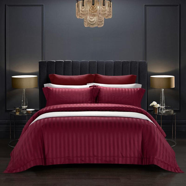Gradiol S. Red Duvet Cover Set – 100% Egyptian Cotton, Ultra-Soft & Breathable (4-Piece Set) + FREE Gift! - LINKORI