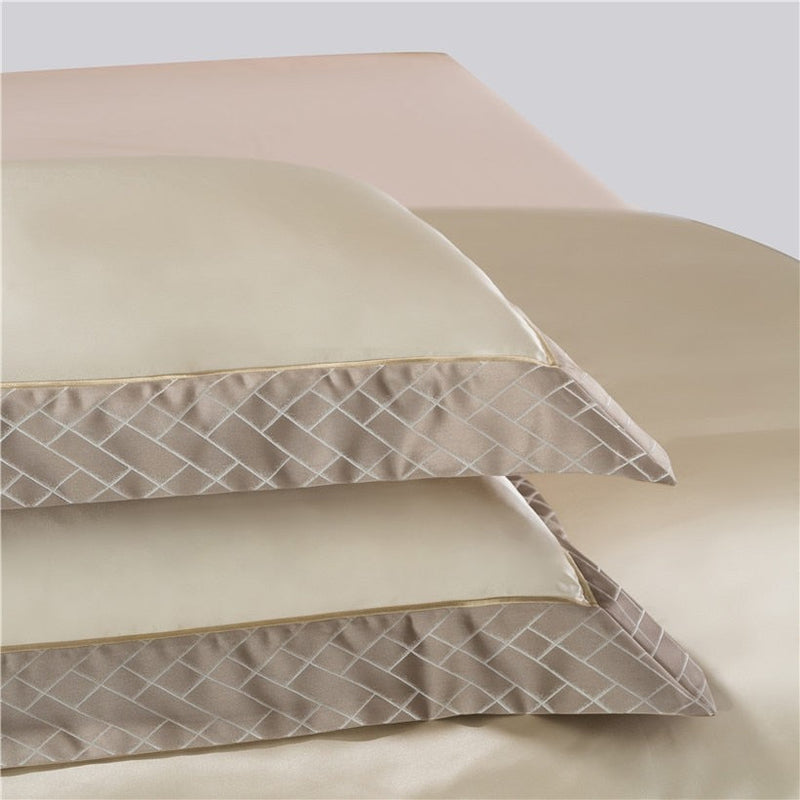 Geourjuk Lined Gold Satin Duvet Cover Set – 100% Egyptian Cotton, Ultra-Soft & Luxurious (4-Piece Set) + FREE Gift! - LINKORI