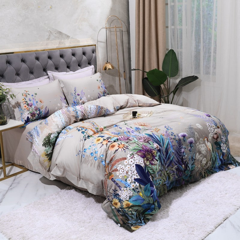 Fliflowers Duvet Cover Set – 100% Egyptian Cotton, Ultra-Soft & Breathable (4-Piece Set) + FREE Gift! - LINKORI