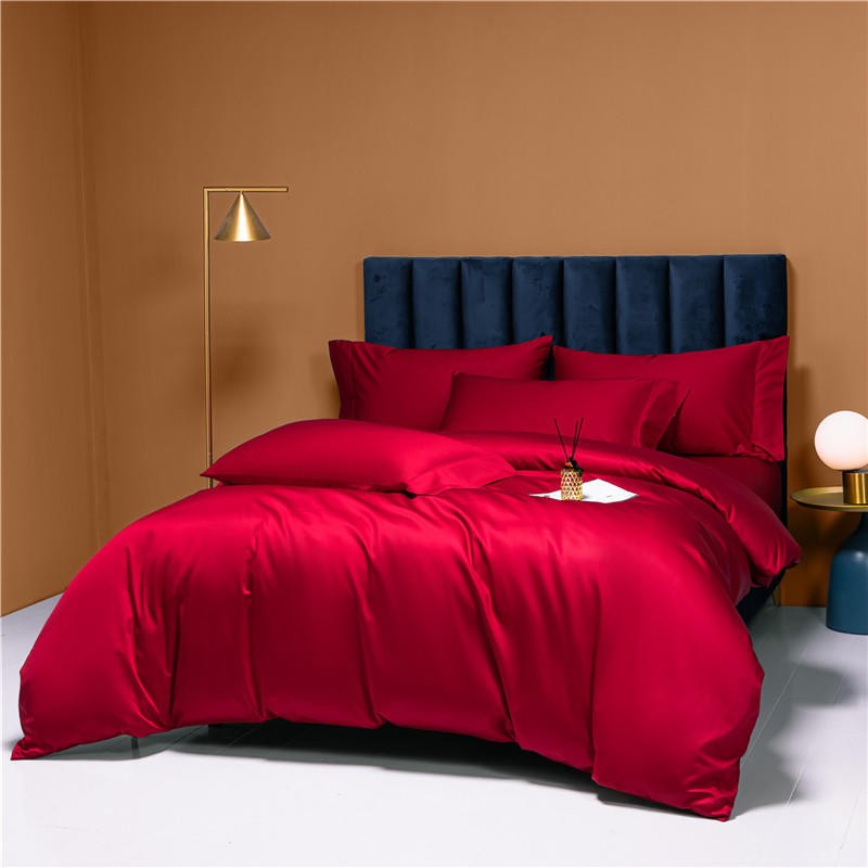 Neslla The Red Duvet Cover Set – 100% Egyptian Cotton, Ultra-Soft & Breathable (4-Piece Set) + FREE Gift! - LINKORI