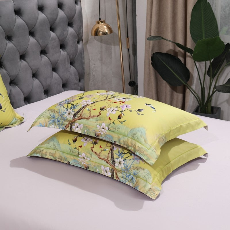 Beautiflower Duvet Cover Set – 100% Egyptian Cotton, Ultra-Soft & Breathable (4-Piece Set) + FREE Gift! - LINKORI