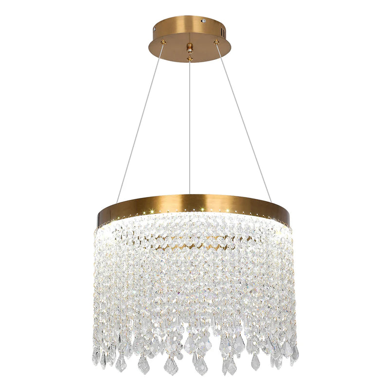 Luxury Crystal Tassel Chandelier – Gold Contemporary Pendant Light for Bedroom & Living Room | LINKORI THELUCKY