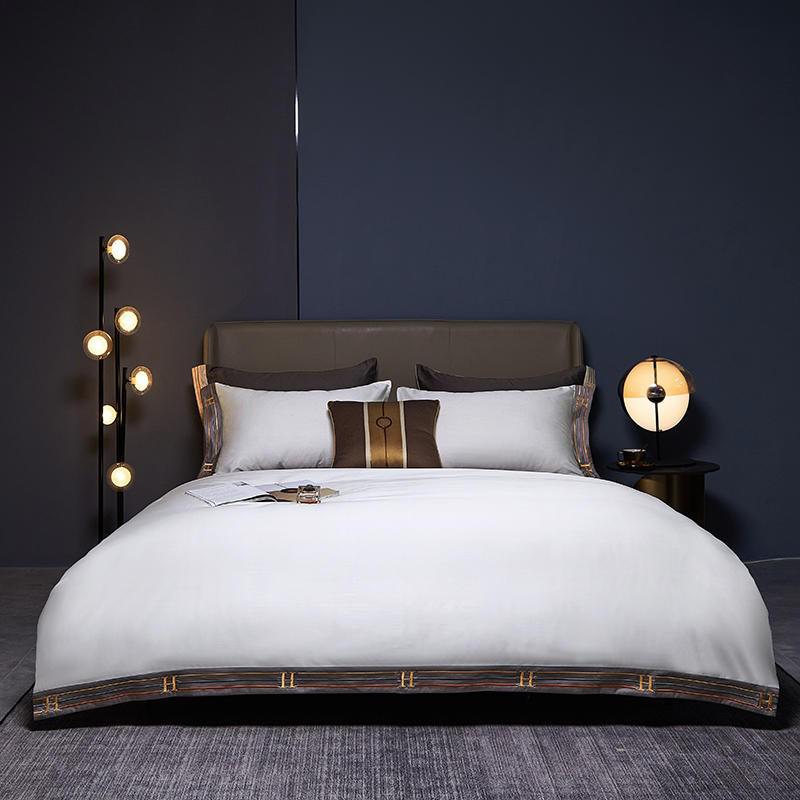 White Satin Duvet Cover Set – 100% Egyptian Cotton, Ultra-Soft & Breathable (4-Piece Set) + FREE Gift! - LINKORI