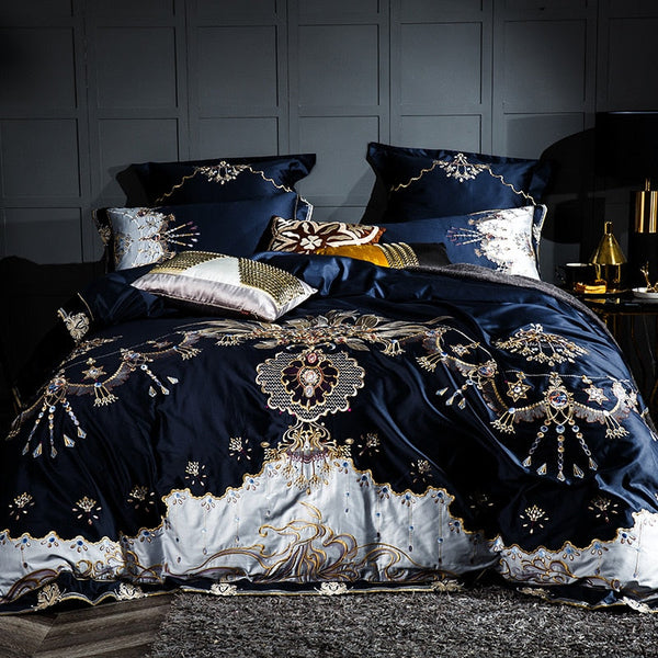 Slivel S. Duvet Cover Set – 100% Egyptian Cotton, Ultra-Soft & Breathable (4/6-Piece Set, 1000TC) + FREE Gift! - LINKORI