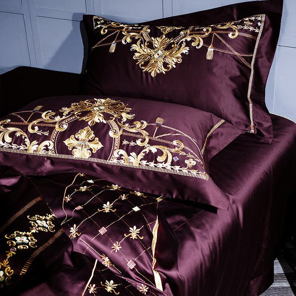 Slivel S. R Duvet Cover Set – 100% Egyptian Cotton, Ultra-Soft & Breathable (4/6-Piece Set, 1000TC) + FREE Gift! - LINKORI