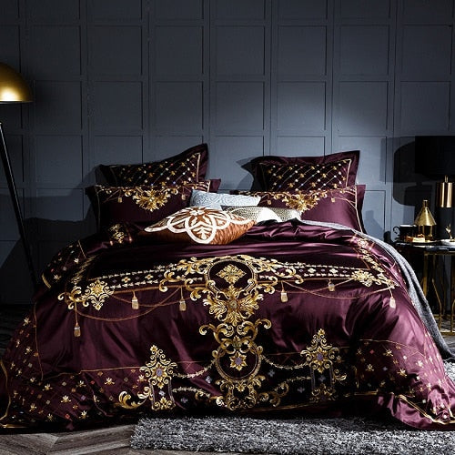 Slivel S. R Duvet Cover Set – 100% Egyptian Cotton, Ultra-Soft & Breathable (4/6-Piece Set, 1000TC) + FREE Gift! - LINKORI