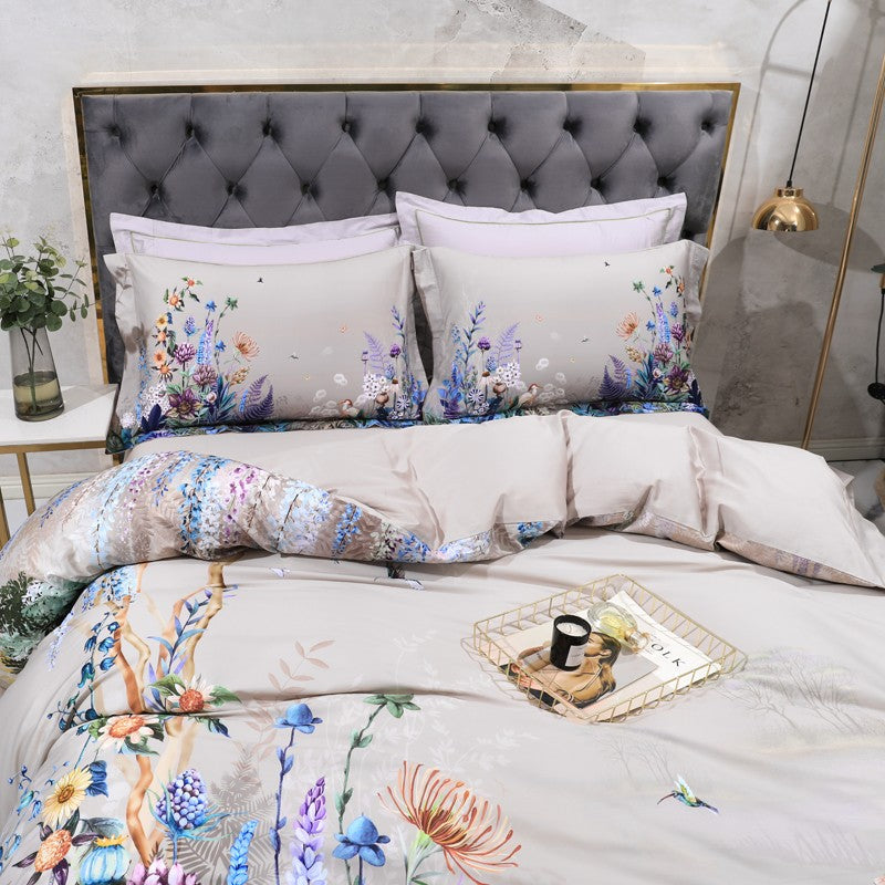 Fliflowers Duvet Cover Set – 100% Egyptian Cotton, Ultra-Soft & Breathable (4-Piece Set) + FREE Gift! - LINKORI