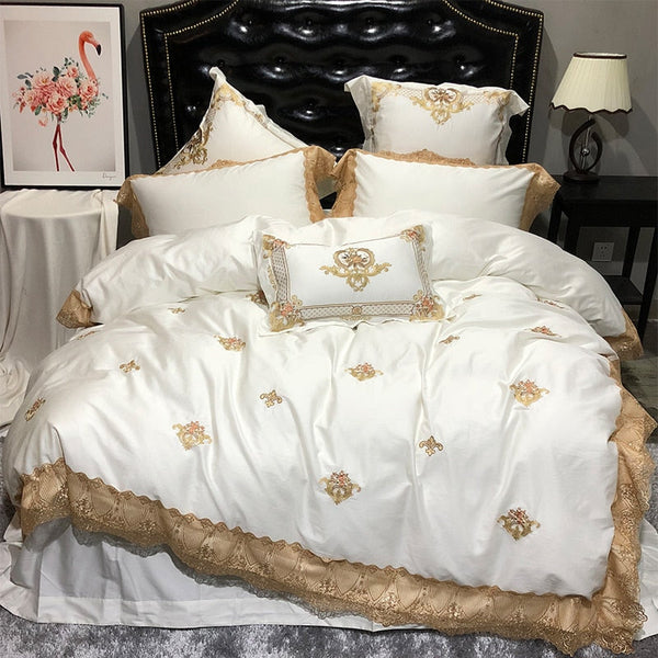 Stonge Royal Duvet Cover Set – 100% Egyptian Cotton, Ultra-Soft & Luxurious (4/7-Piece Set) + FREE Gift! - LINKORI