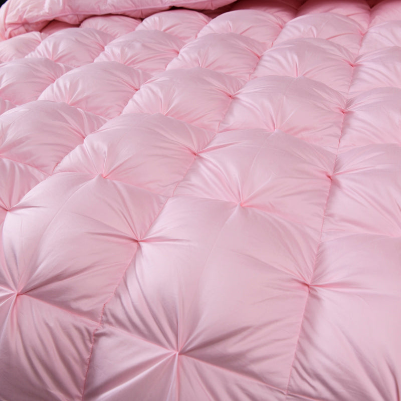 Pink Luxurious Quilted Cotton Goose Down Comforter – Ultra-Soft, Warm & Breathable + FREE Gift!