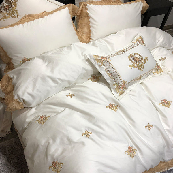 Stonge Royal Duvet Cover Set – 100% Egyptian Cotton, Ultra-Soft & Luxurious (4/7-Piece Set) + FREE Gift! - LINKORI