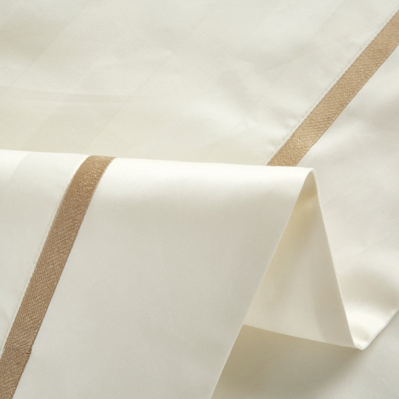 Gradiol S. Beige Duvet Cover Set – 100% Egyptian Cotton, Ultra-Soft & Breathable (4-Piece Set) + FREE Gift! - LINKORI