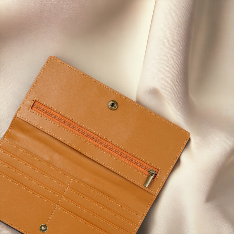 Cognac cactus leather women wallet