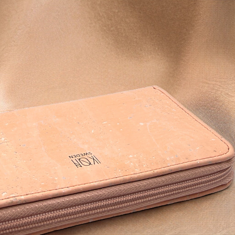 Pink color cork wallet