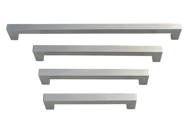 Panel Ready Refrigerator Appliance Pull Brushed Nickel Square Bar Pull Handle - Sizes 8" to 18" Celeste Designs