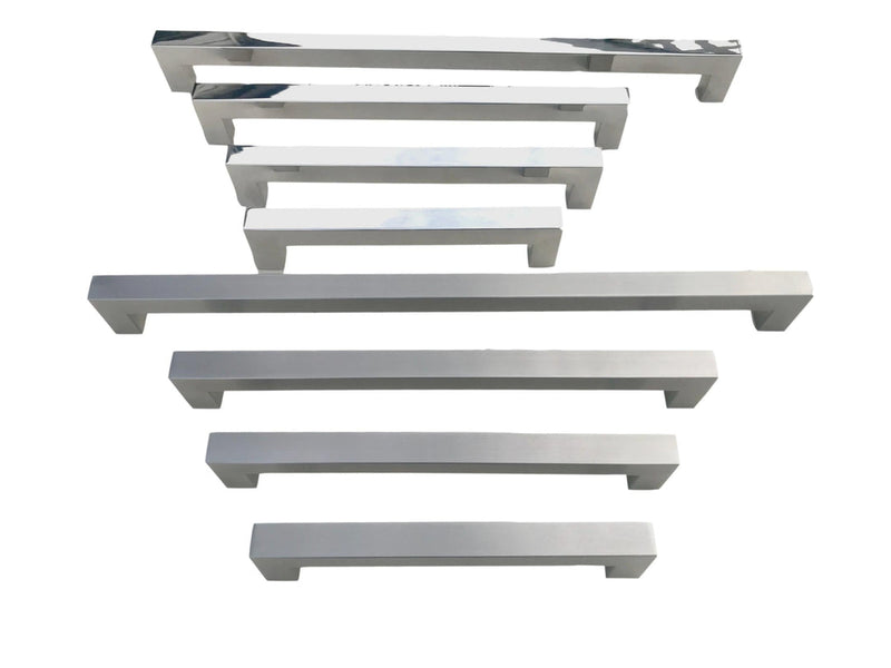 Panel Ready Refrigerator Appliance Pull Polished Nickel Square Bar Pull Handle - Sizes 8" to 18"