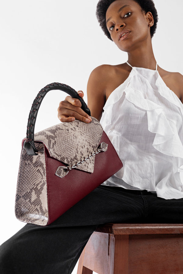 MAROON MIDI ESE TOP HANDLE