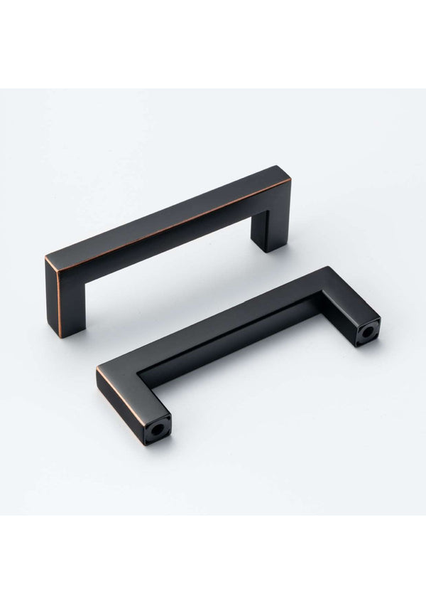 Oil Rubbed Bronze Square Bar Pull Cabinet Handle - Sizes 4" - 24" - (1/2" Thickness)